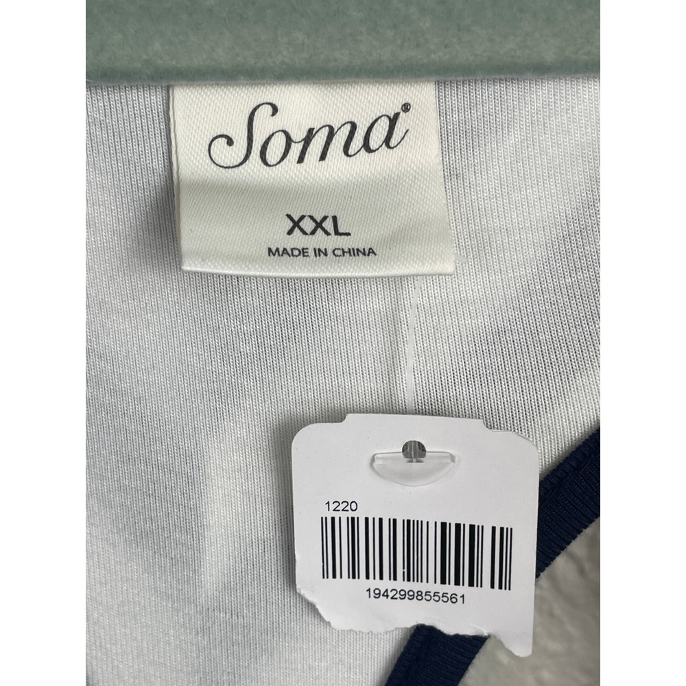 Soma Bra Dress Women's XXL Navy White Striped Maxi Nautical Resort Beachy NWT - Picture 2 of 16